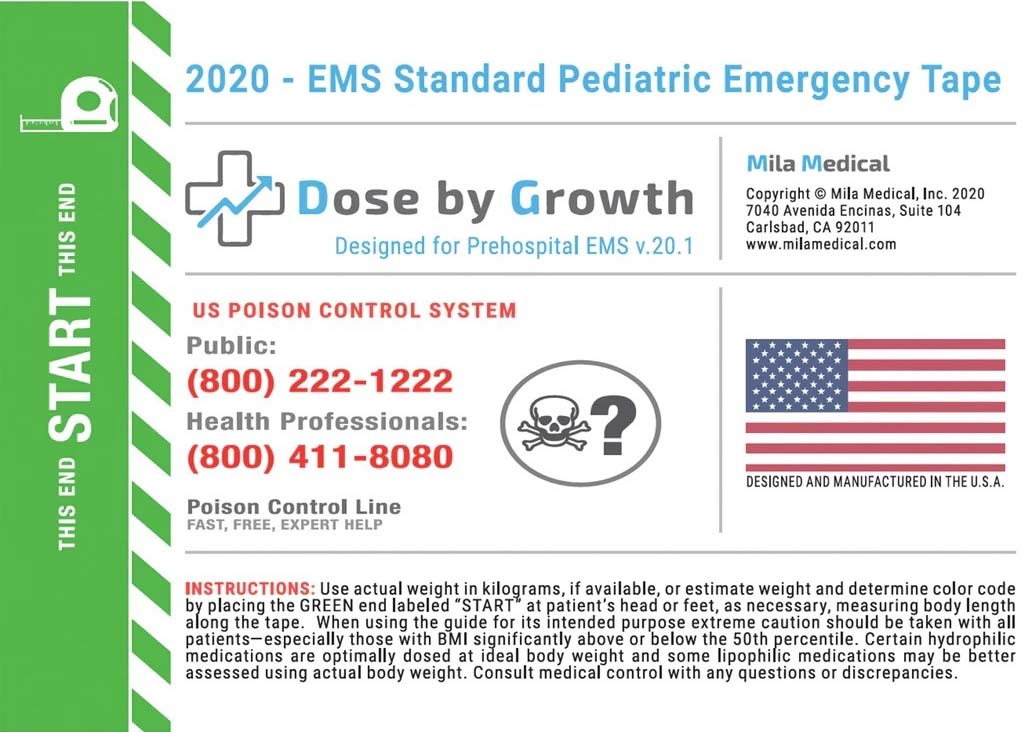Dose By Growth EMS Standard Pediatric Tape